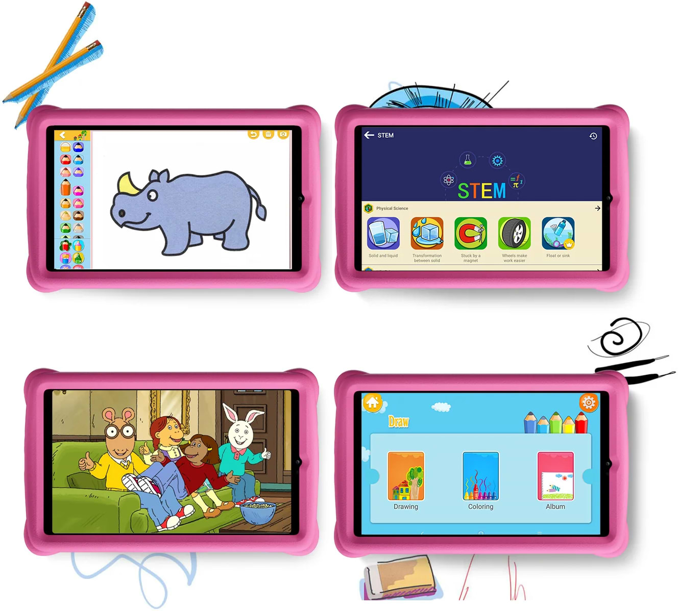 טאבלט קשיח לילדים Blackview Tab 60 Kids 128GB 4GB RAM 4G LTE + WiFi - צבע ורוד שנתיים אחריות ע"י היבואן הרשמי