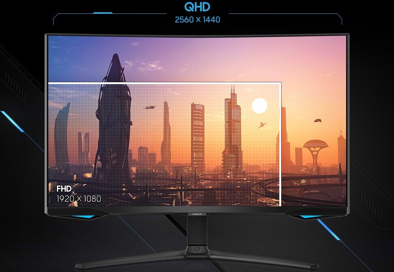 מסך מחשב גיימינג קעור 31.5'' Samsung Odyssey G6 S32BG650EM WQHD VA 240Hz FreeSync Premium Pro 1ms - צבע שחור שלוש שנות אחריות ע"י היבואן הרשמי