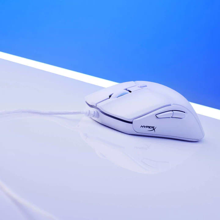 עכבר גיימינג חוטי HyperX Pulsefire Haste 2 - צבע לבן שנתיים אחריות ע"י היבואן הרשמי
