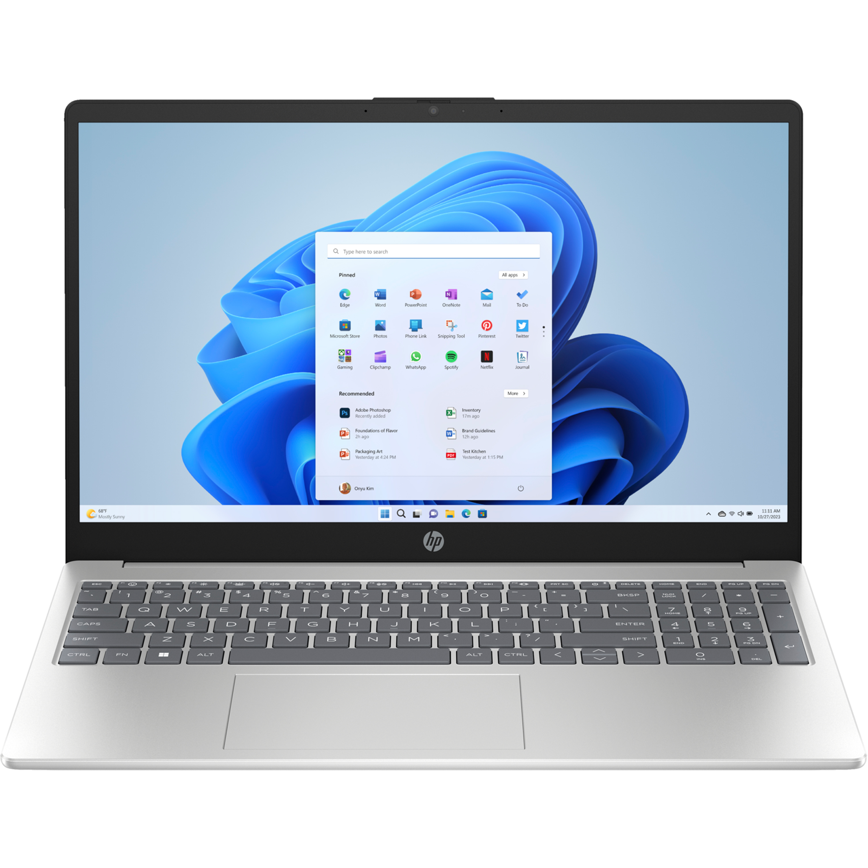 מחשב נייד HP Laptop 15-fd0034nj / 9W848EA - Core i5-1334U 512GB SSD 16GB RAM Windows 11 - צבע כסוף שלוש שנות אחריות ע