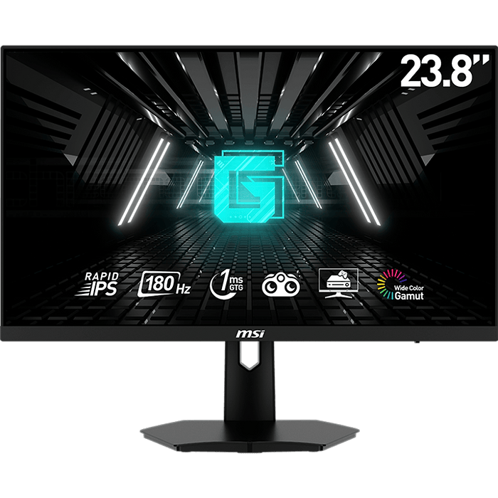 מסך מחשב גיימינג 23.8'' MSI G244F E2 Adaptive-Sync IPS FHD 1ms 180Hz - צבע שחור שלוש שנות אחריות עי היבואן הרשמי