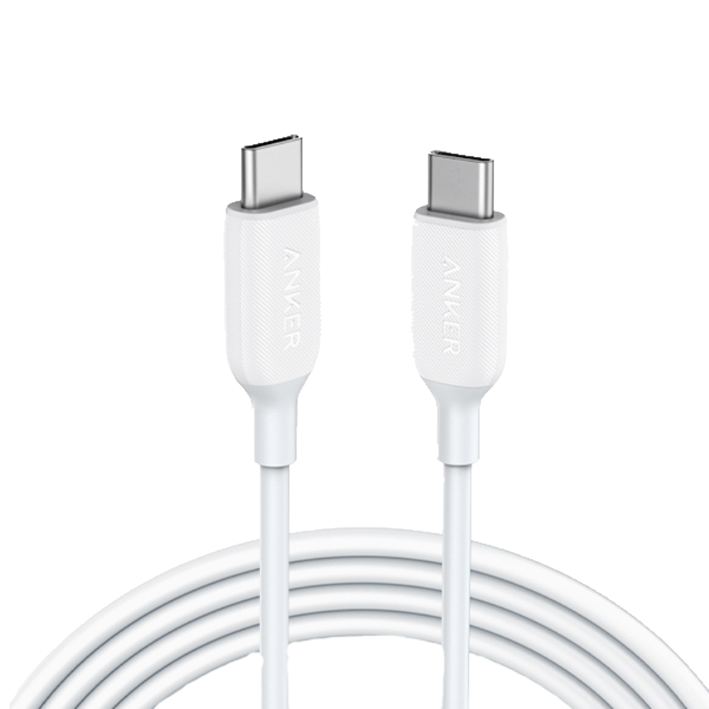 כבל 1.8 מטר Anker Powerline III USB-C to USB-C   - צבע לבן שנה אחריות ע
