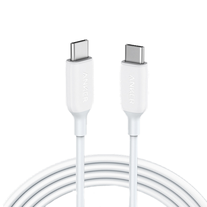 כבל 1.8 מטר Anker Powerline III USB-C to USB-C   - צבע לבן שנה אחריות עי היבואן הרשמי