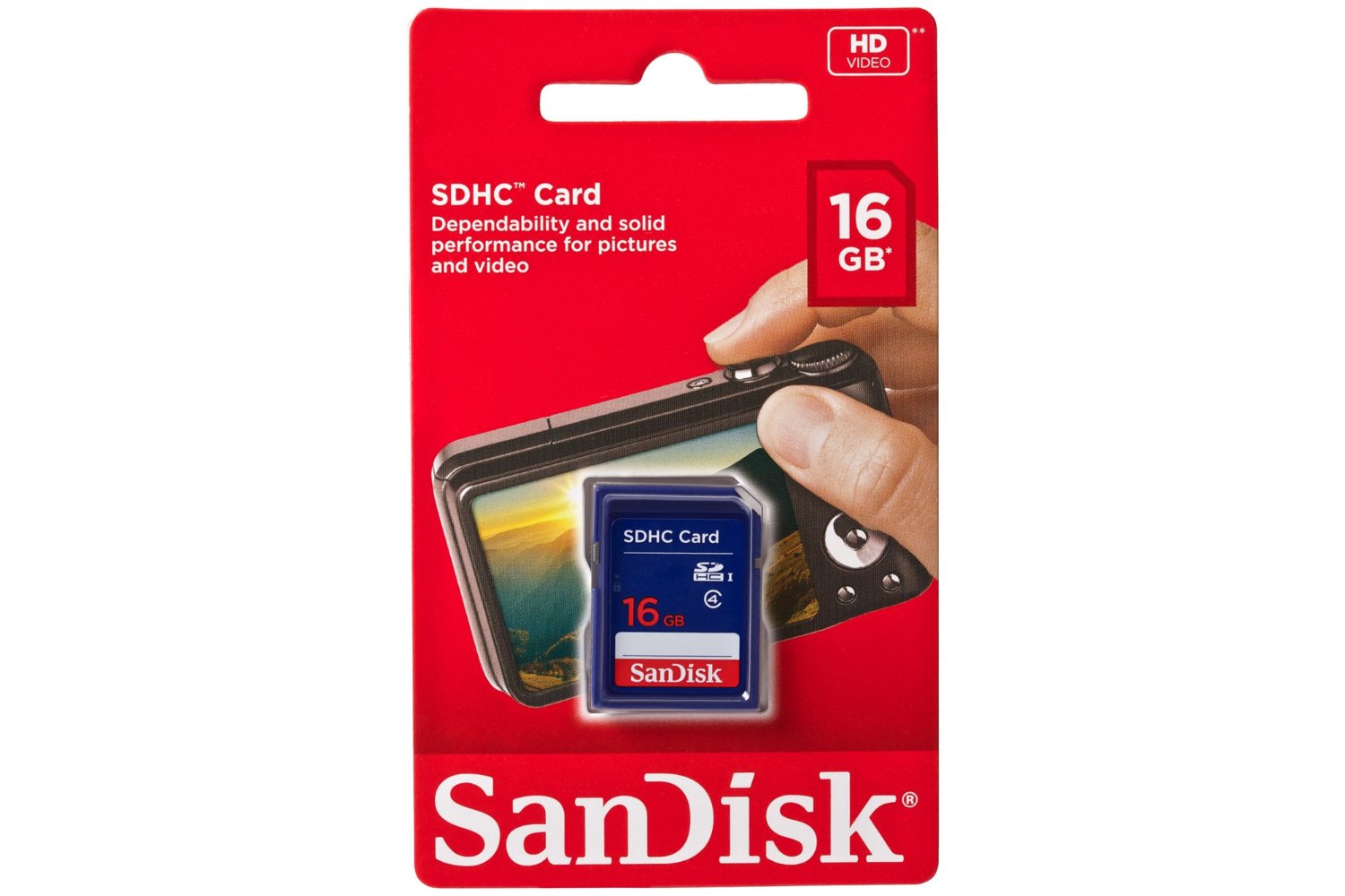כרטיס זיכרון בנפח SanDisk SDHC 16G - חמש שנות אחריות ע