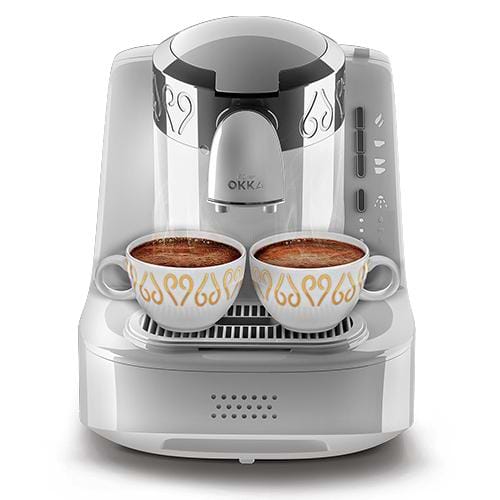 מכונת קפה אוקה אוטומטית כסוף/לבןOKKA Chrome/WhiteOK002-W