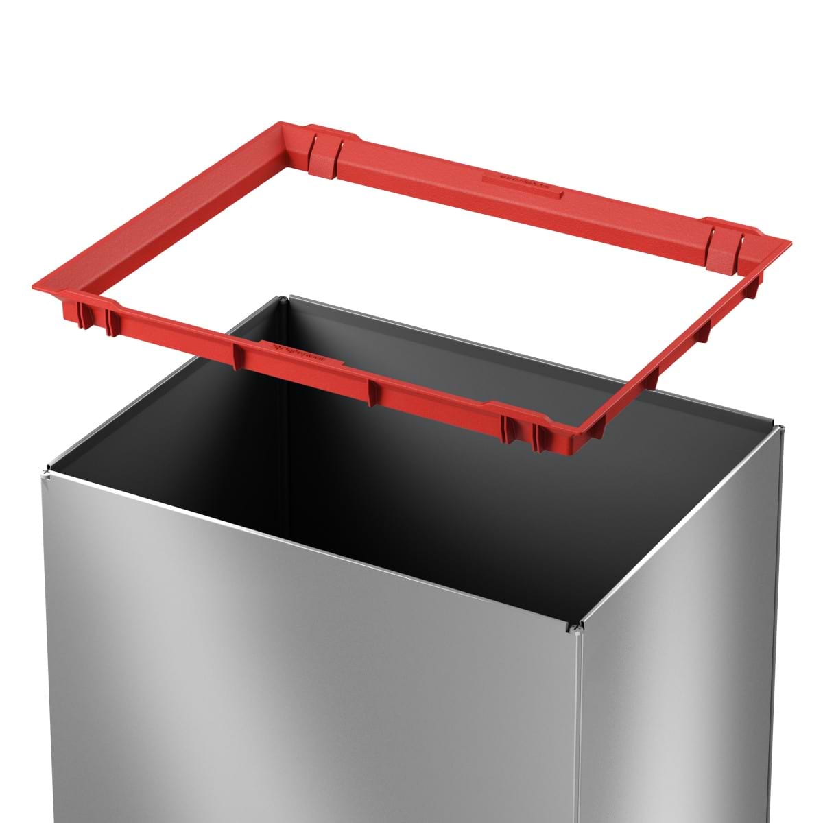 פח אשפה מלבני 52 ליטר למטבחים ומשרדים Big-Box Swing XL HAILO - צבע כסוף 