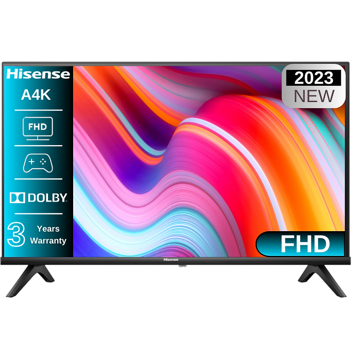 טלוויזיה חכמה 40 Hisense LED HD Smart Vidaa U 6.0 40A4K TV - שלוש שנים אחריות עי היבואן הרשמי
