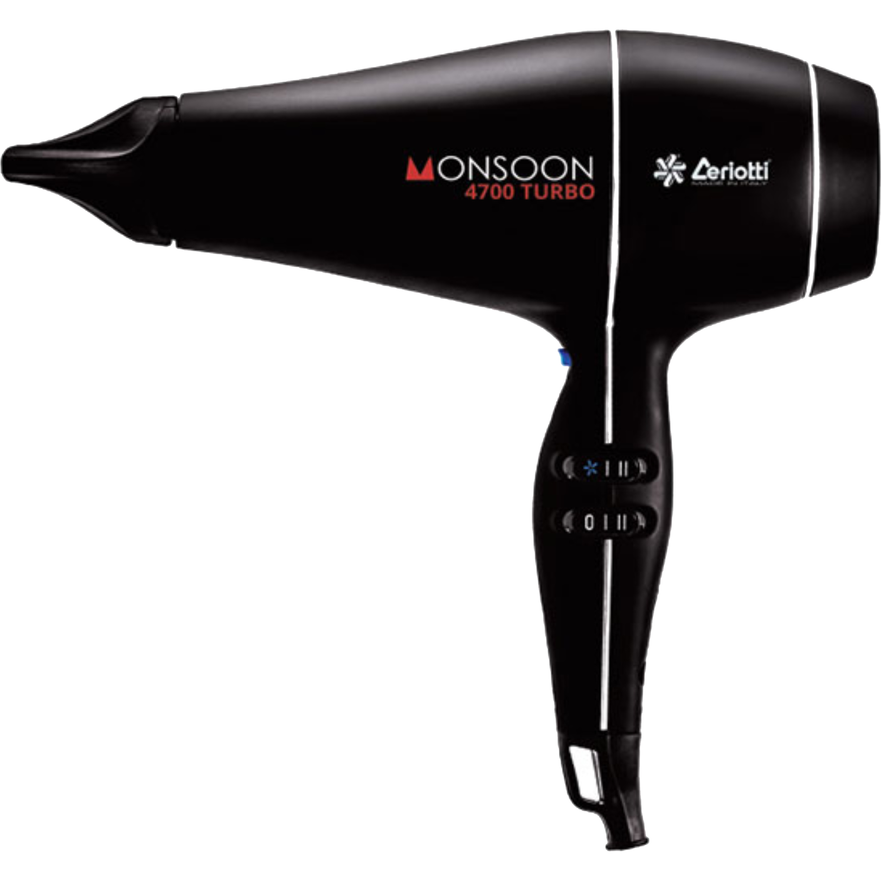 מייבש שיער מיקצועי Cerioltti Monsoon 4700 Turbo 2500W - צבע שחור שנה אחריות ע