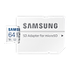 כרטיס זיכרון Samsung EVO Plus Micro SD 64GB - צבע לבן שלוש שנות אחריות ע"י יבואן רשמי