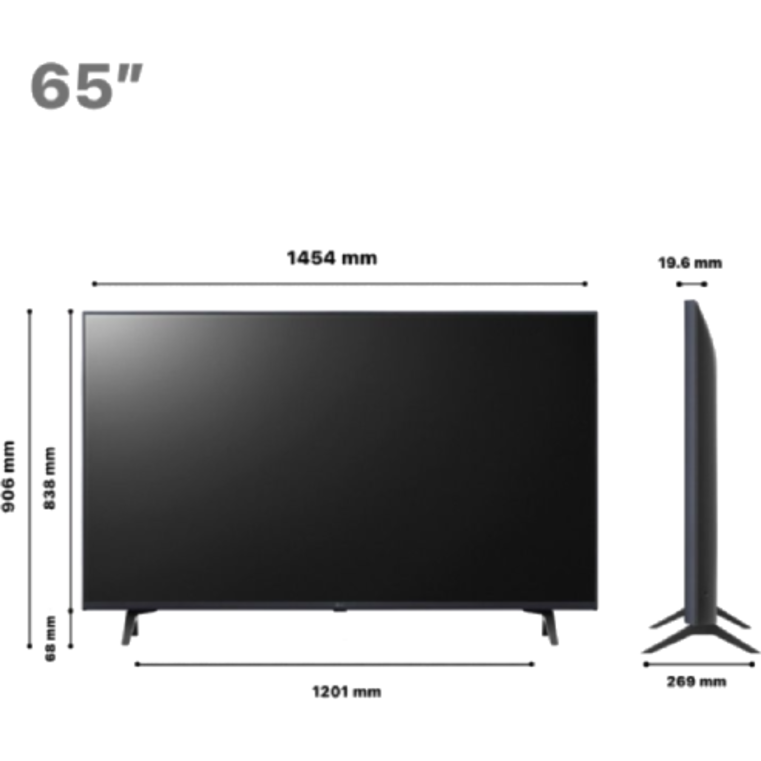 טלוויזיה חכמה 65 אינץ' LG Smart tv 4K LED 65UR80006LJ - צבע שחור שנה אחריות ע