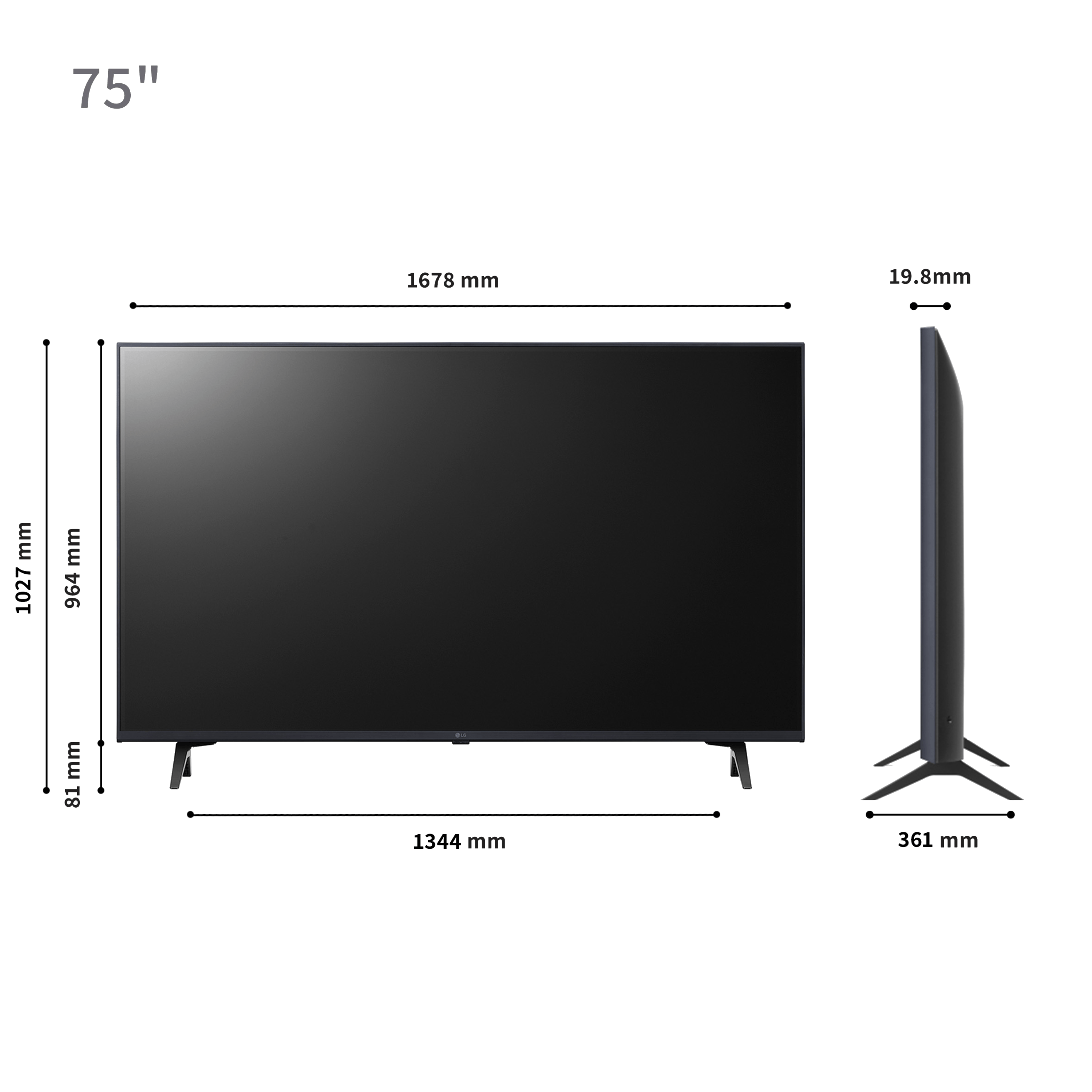 טלוויזיה חכמה 75 אינץ' LG Smart TV LED 4K UHD 75UR78006LL - שנה אחריות ע