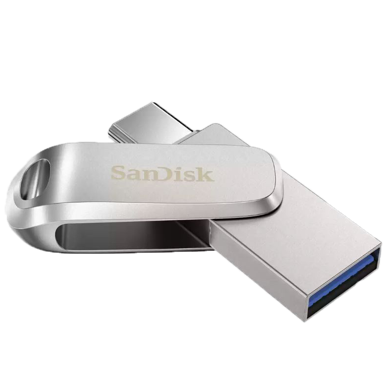 זיכרון נייד בנפח SanDisk Ultra Dual Drive Luxe USB Type-C 128GB - חמש שנות אחריות ע