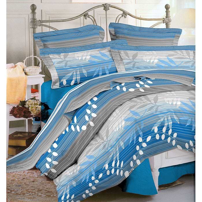 סט מצעים למיטת יחיד 100% כותנה 200*90 דגם נועה צבע כחול מבית תודן