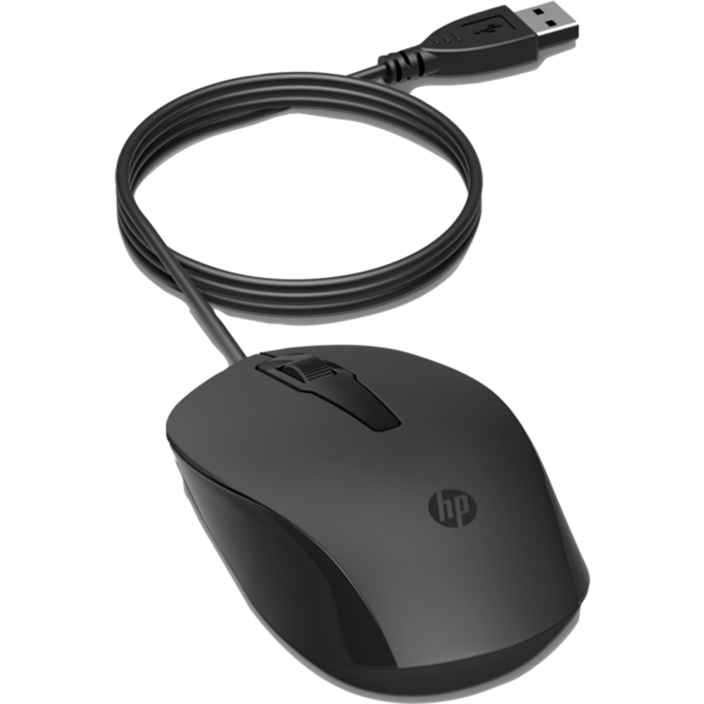עכבר חוטי HP 150  - צבע שחור שנתיים אחריות ע