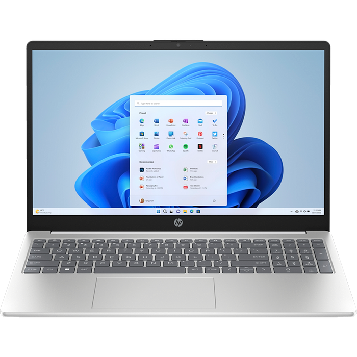 מחשב נייד HP Laptop 15-fd0005nj / 849R7EA - Core i5-1335U 256GB SSD 8GB RAM Windows 11 - צבע כסוף ולבן שלוש שנות אחריות עי היבואן הרשמי