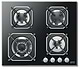 כיריים 60 ס''מ זכוכית שחור כפתורים בחזית LOFRA HGN6G0 תוצרת איטליה  - אחריות יבואן רשמי