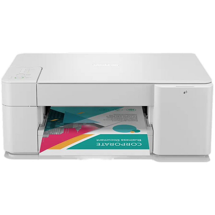מדפסת אלחוטית ניידת דיו 3 ב-1 Brother DCP-J1200WZU1 - צבע לבן שנה אחריות עי יבואן הרשמי