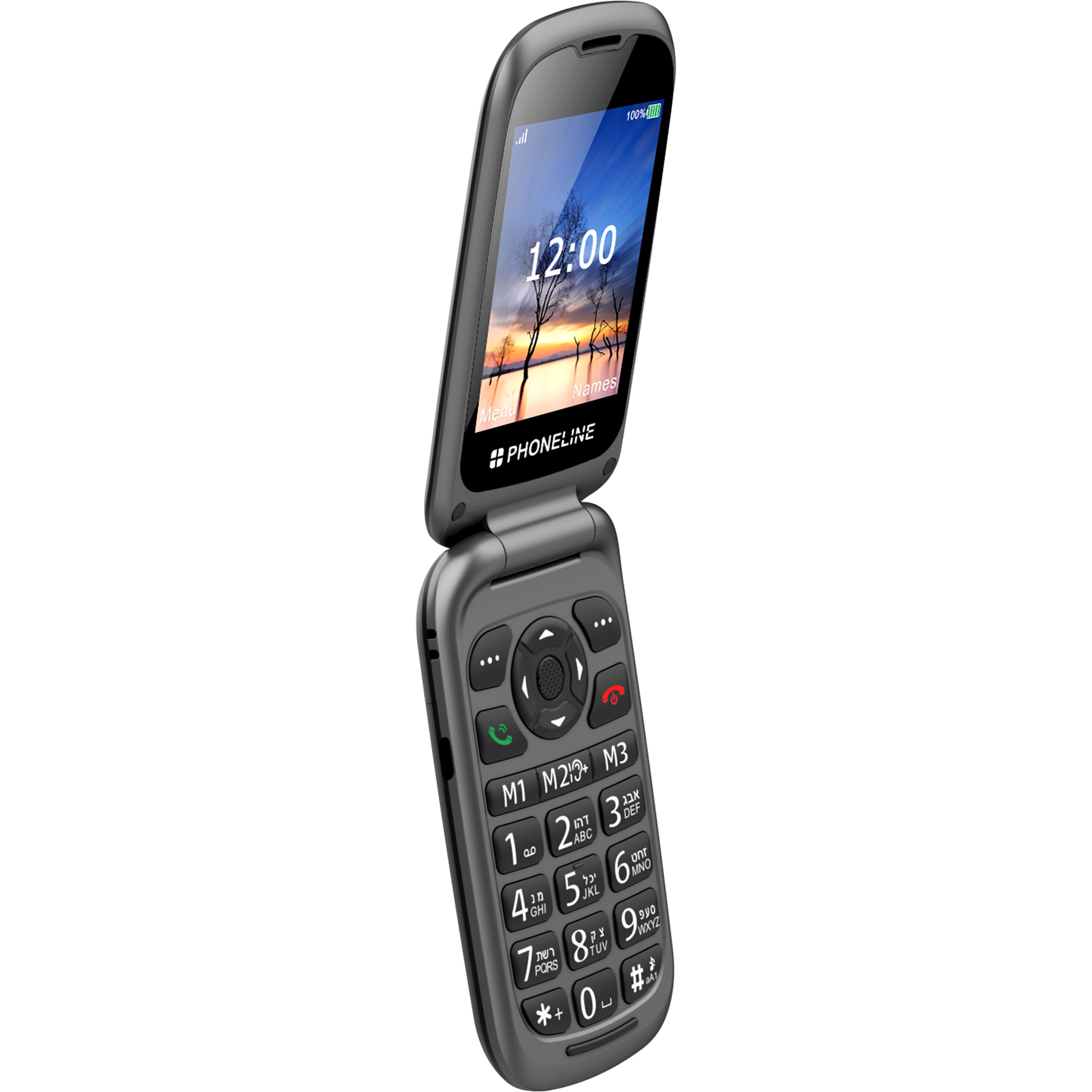 טלפון סלולרי למבוגרים PhoneLine F33 4G - צבע שחור שנתיים אחריות ע