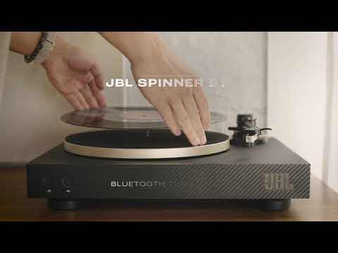 פטיפון מקצועי אלחוטי JBL Spinner Bluetooth - צבע זהב ושחור שנה אחריות ע