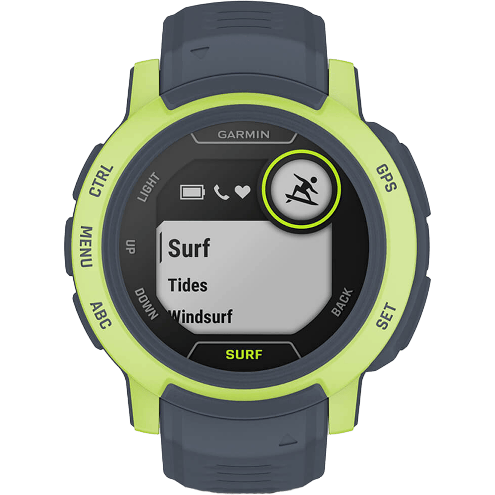 שעון ספורט חכם Garmin Instinct 2 Surf Edition 45mm - צבע שחור וירוק שנתיים אחריות ע