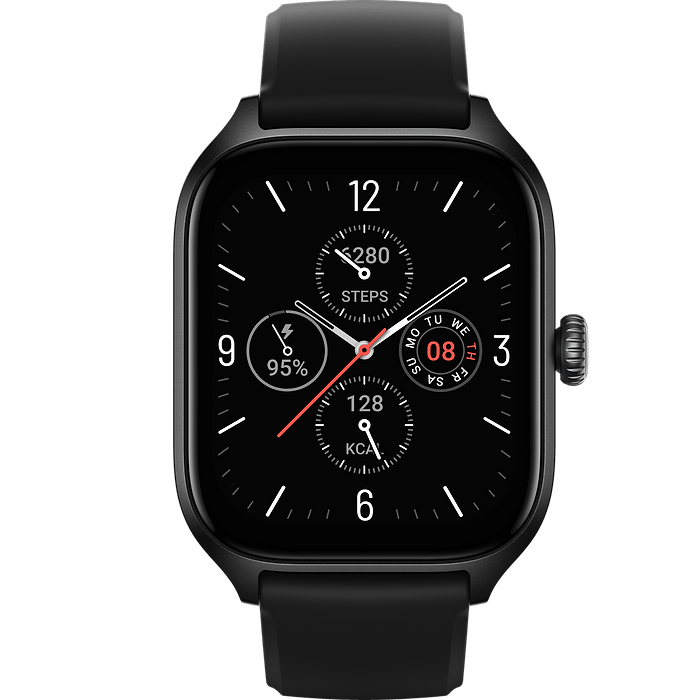 שעון חכם Amazfit GTS 4 - צבע שחור אינסופי שנה אחריות עי היבואן הרשמי