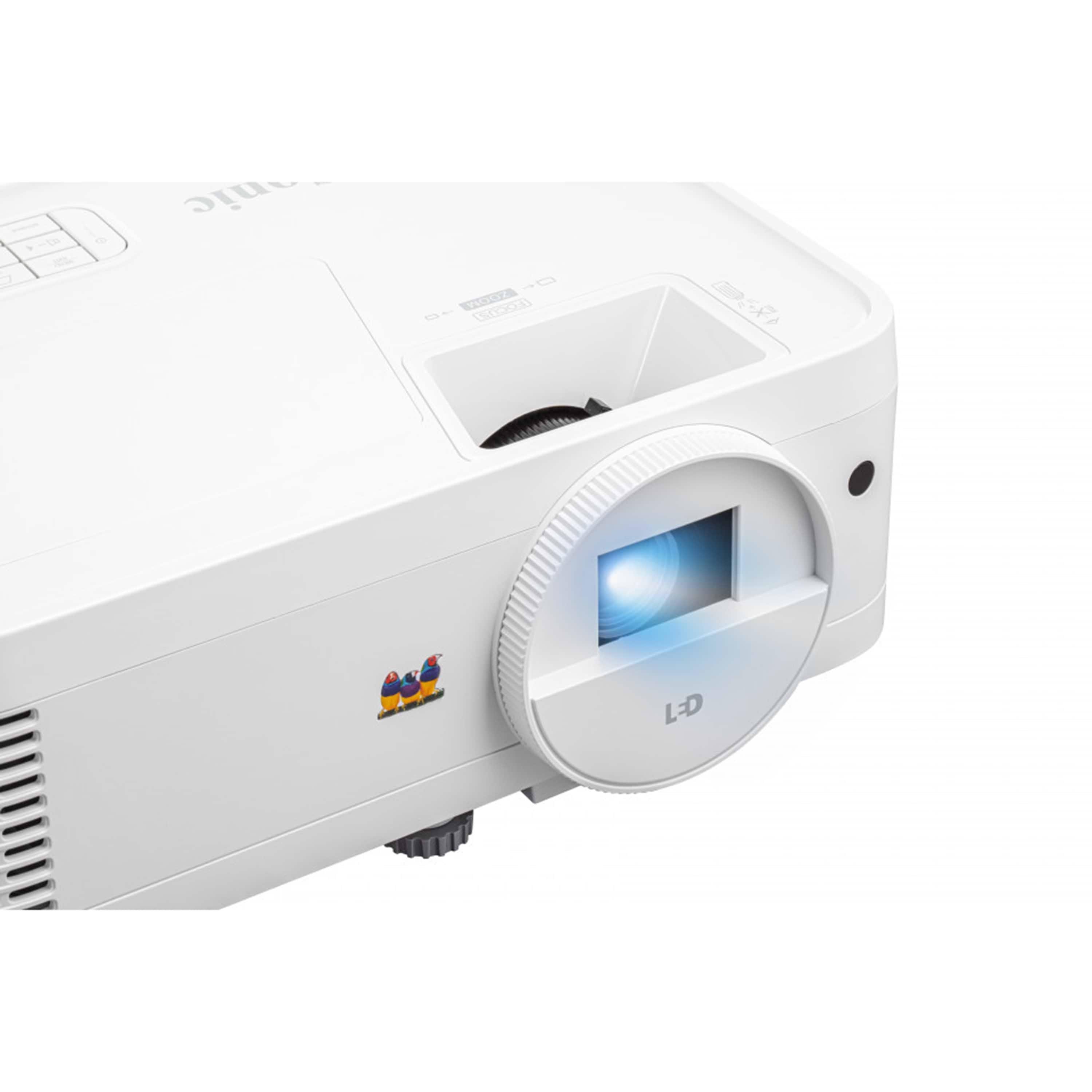 מקרן וידאו ViewSonic LS500WH 2000 ANSI Lumens WXGA LED - צבע לבן שלוש שנות אחריות ע