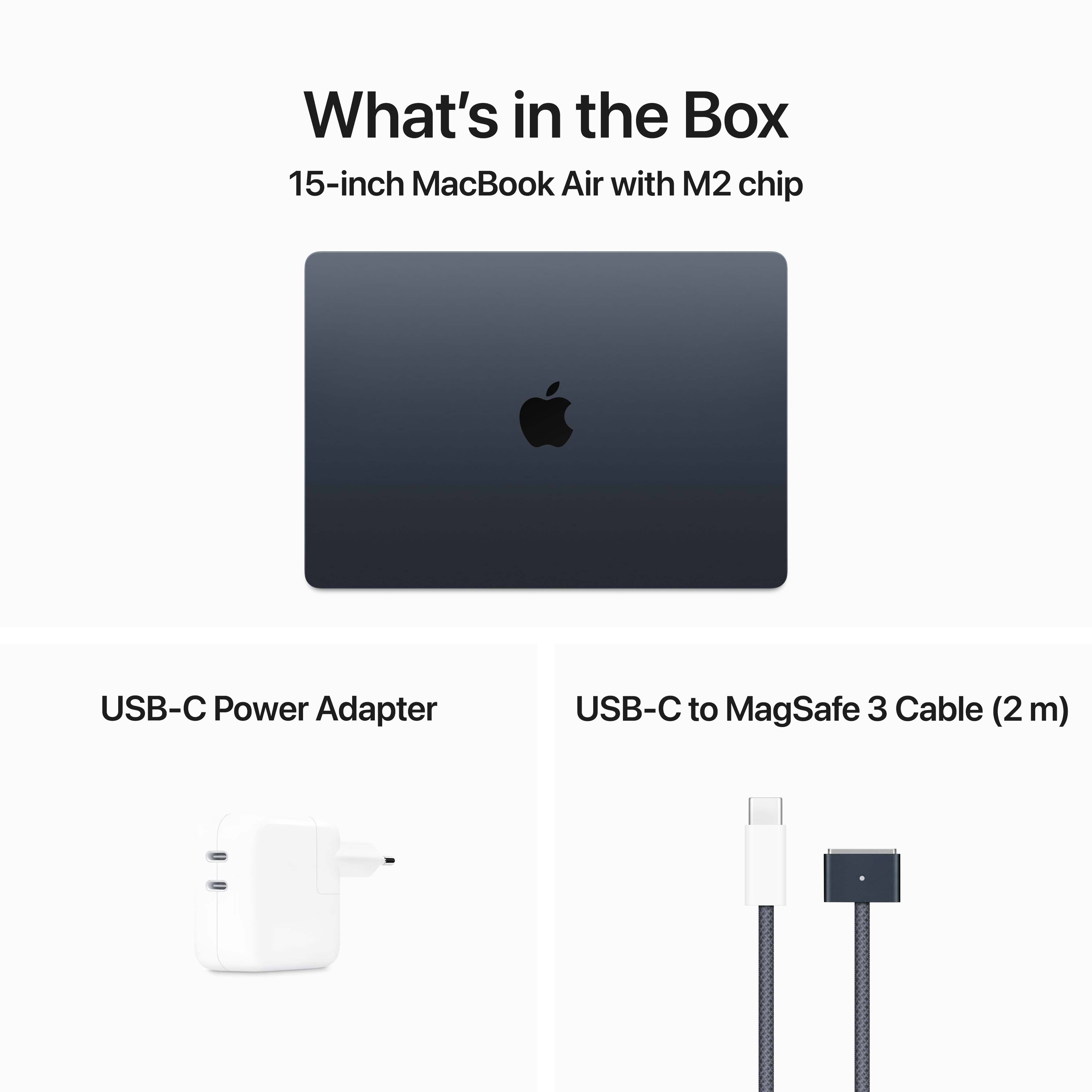 מחשב נייד Apple MacBook Air 15 - Z18T000EB M2 chip with 8-core CPU and 10-core GPU 256GB SSD 16GB Unified Memory - צבע שחור חלל שנה אחריות ע״י היבואן הרשמי