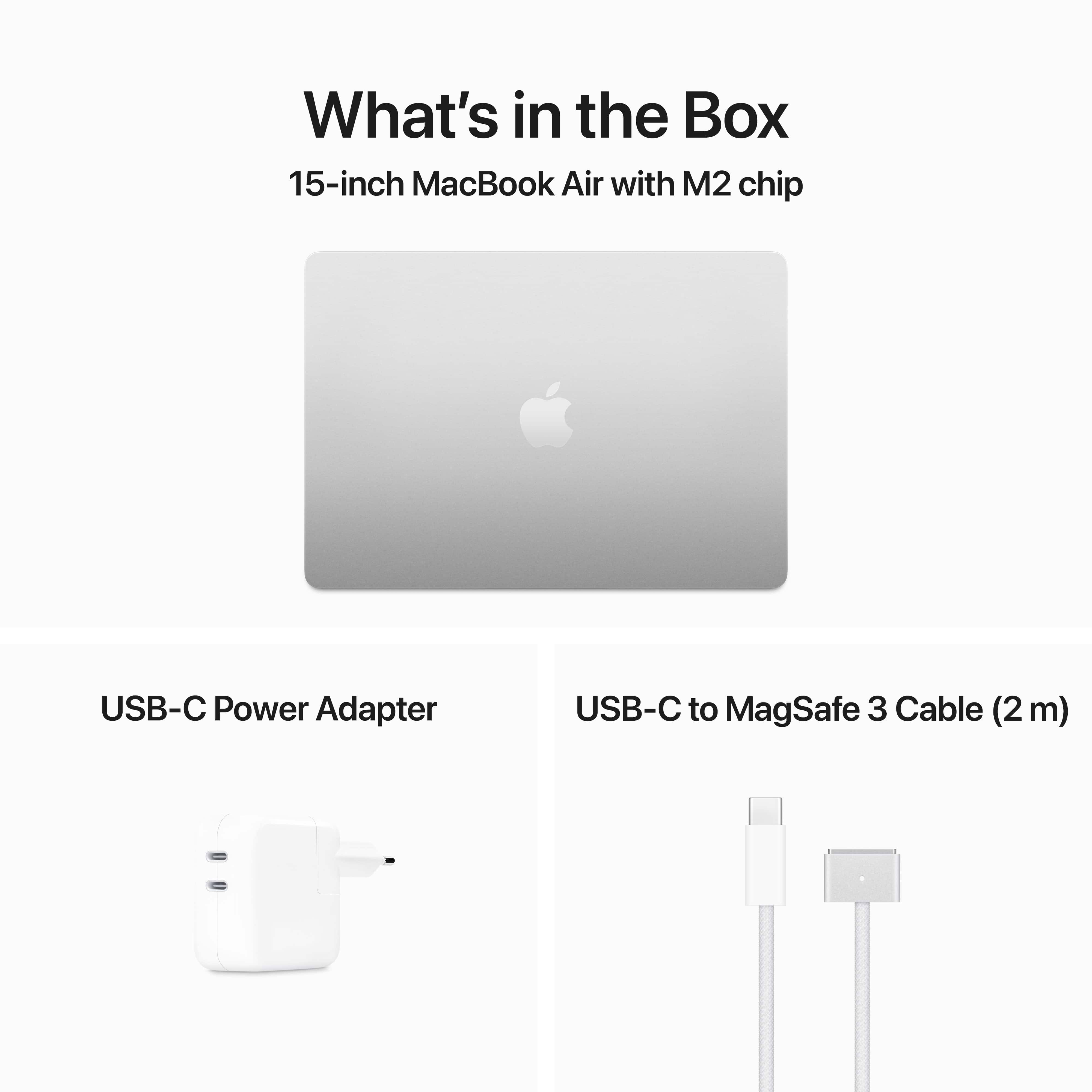 מחשב נייד Apple MacBook Air 15 - Z18Q000CF M2 chip with 8-core CPU and 10-core GPU 512GB SSD 16GB Unified Memory - צבע כסוף שנה אחריות ע״י היבואן הרשמי
