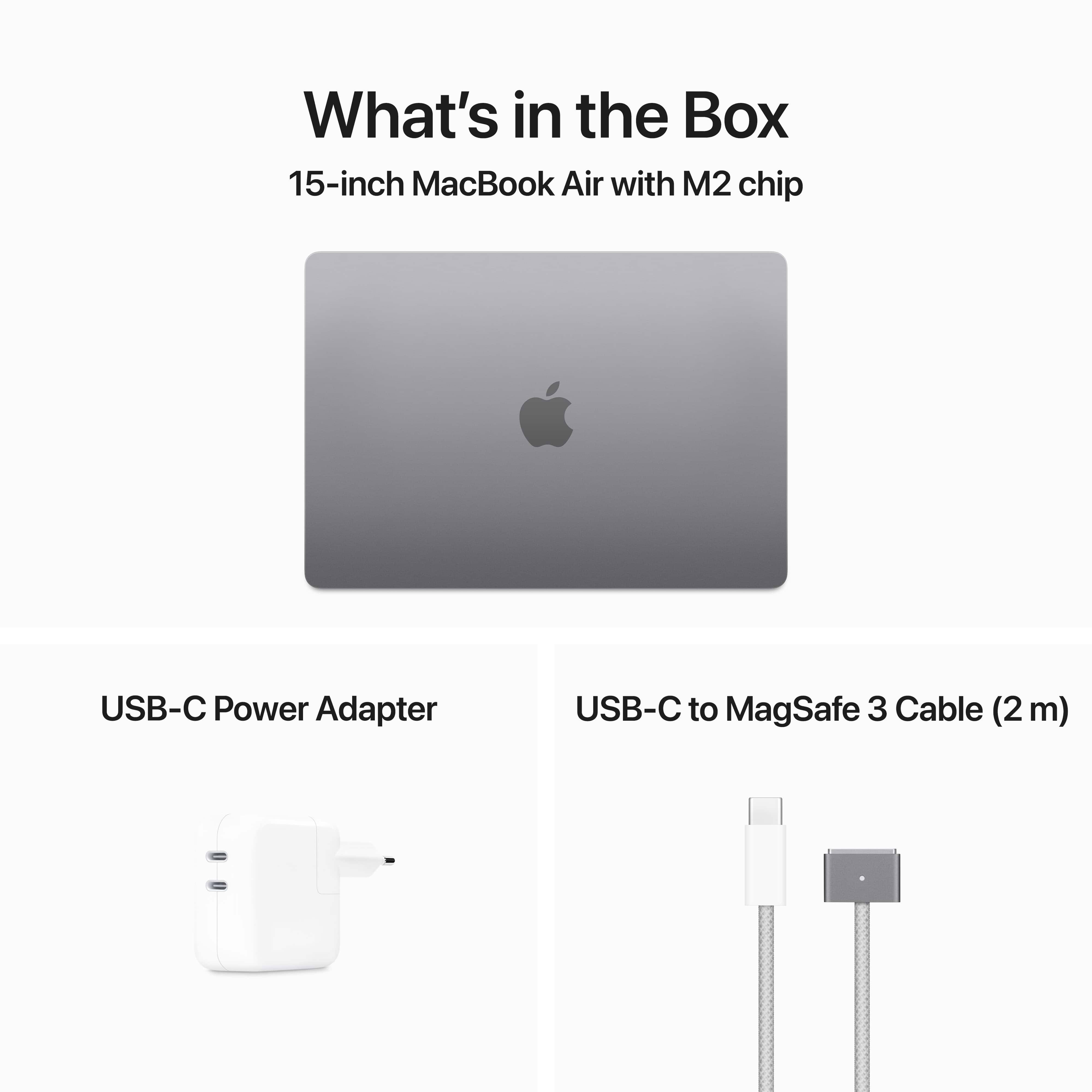 מחשב נייד - Apple MacBook Air 15 - MQKQ3HB/A M2 chip with 8-core CPU and 10-core GPU 512GB - צבע אפור חלל שנה אחריות ע״י היבואן הרשמי