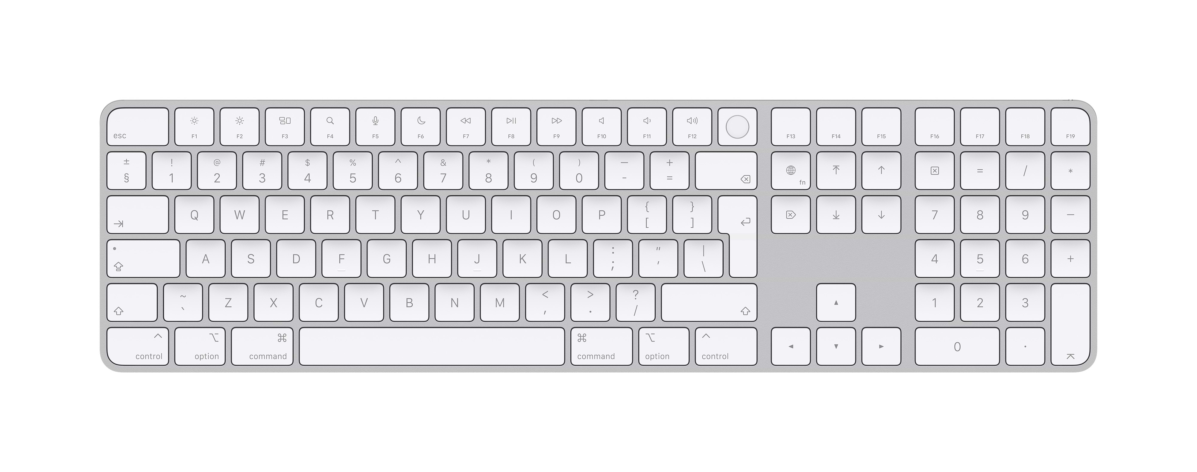 מקלדת אלחוטית Apple Magic Keyboard with Touch ID and Numeric Keypad  - צבע לבן שנה אחריות ע