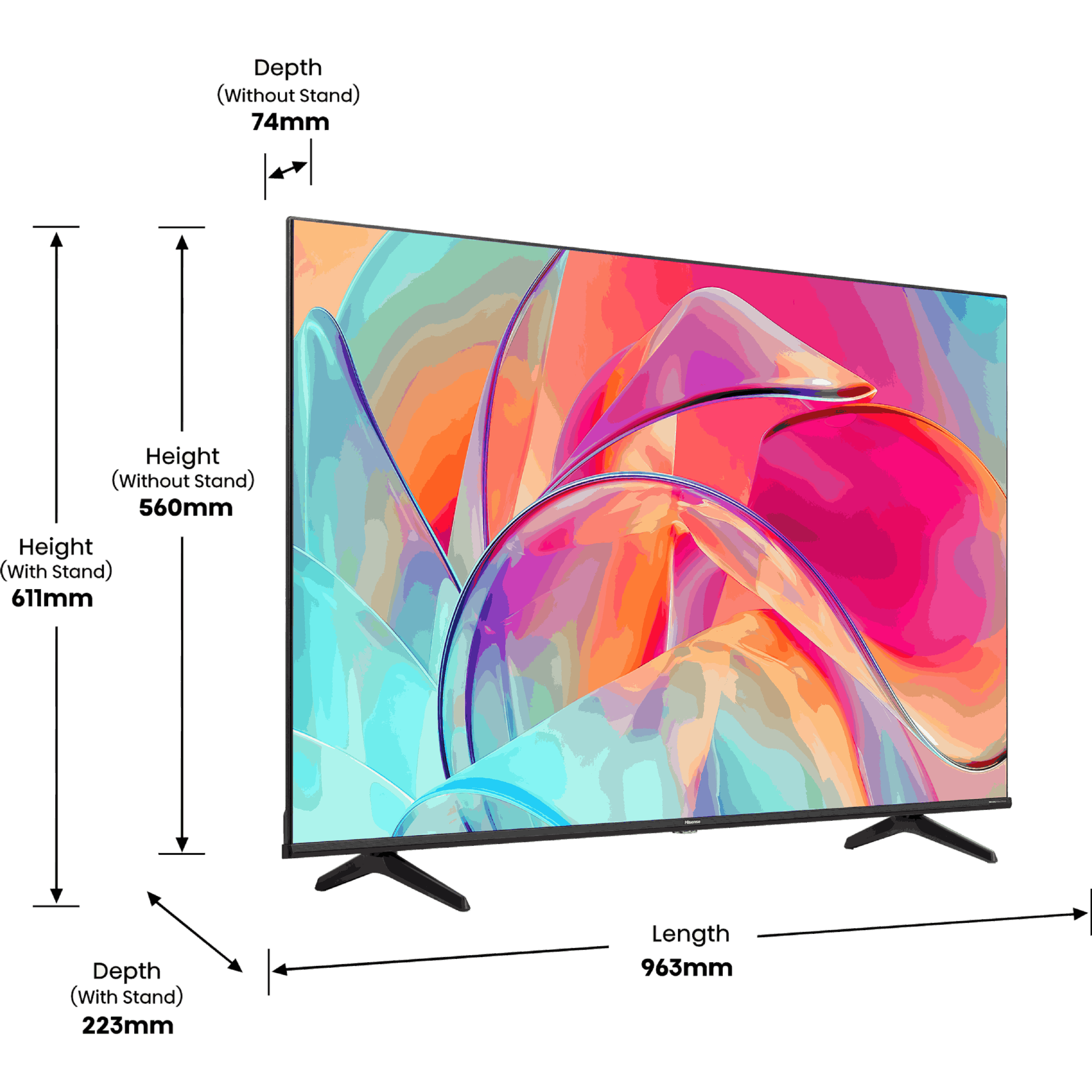 טלוויזיה חכמה 43 אינץ' Hisense 43E7KQ Smart TV 4k QLED - שלוש שנים אחריות ע