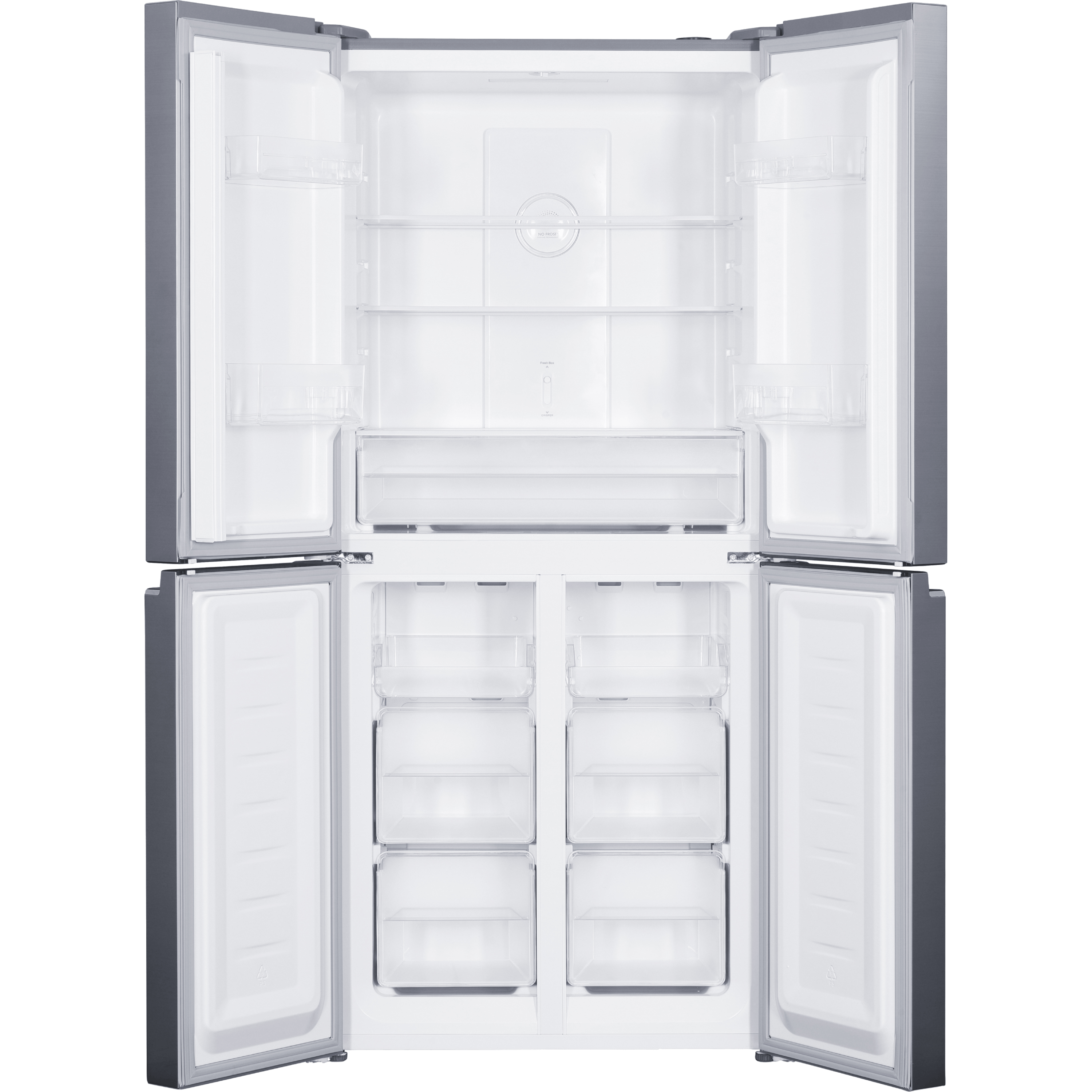 מקרר 4 דלתות 486 ליטר Neon NE-NF4500GLW - גימור זכוכית לבנה אחריות ע