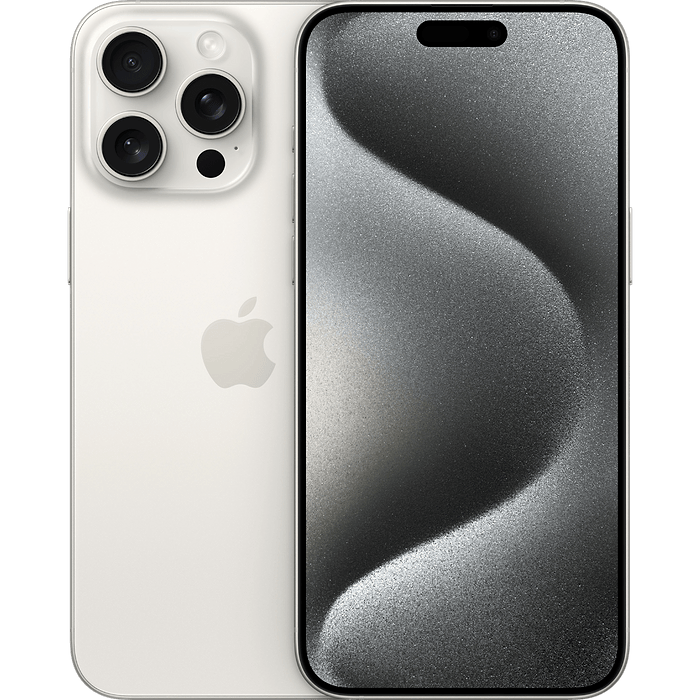 סמארטפון Apple iPhone 15 Pro Max 256G - צבע לבן טיטניום שנה אחריות ע״י היבואן הרשמי 