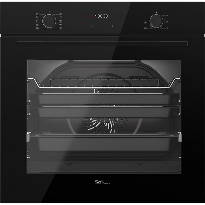 תנור אפייה בנוי 72 ליטר דיגיטלי 60 סמ Sol HO-1805B Diamond - צבע שחור שנה אחריות עי היבואן הרשמי  