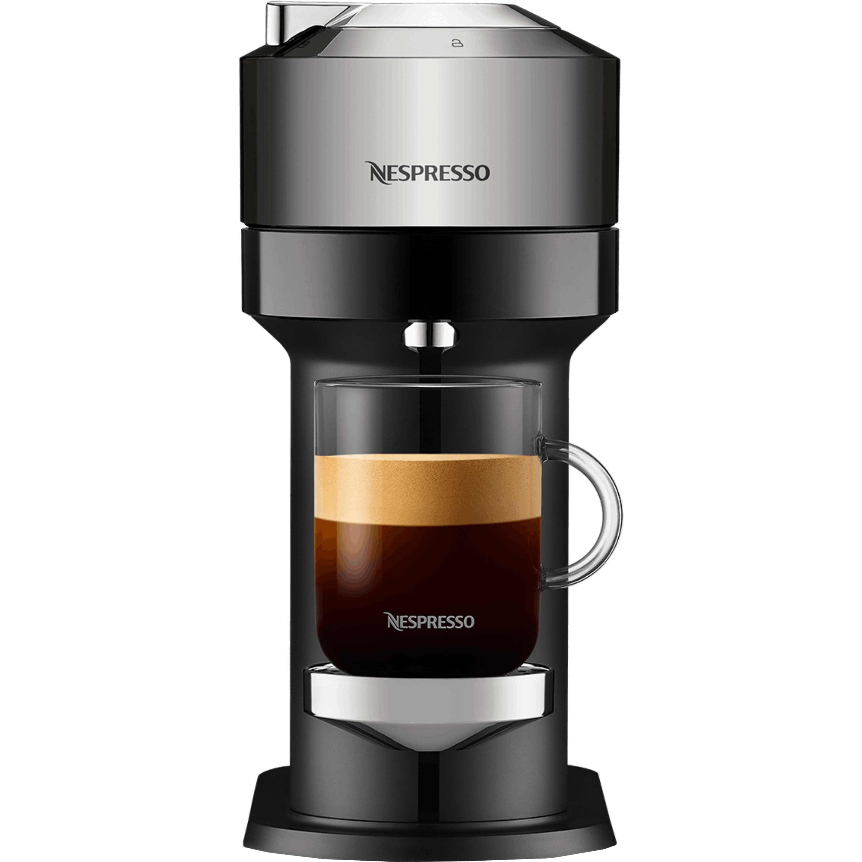 מכונת קפה Nespresso GCV1 Vertuo Next - צבע כרום בשילוב שחור שנה אחריות ע