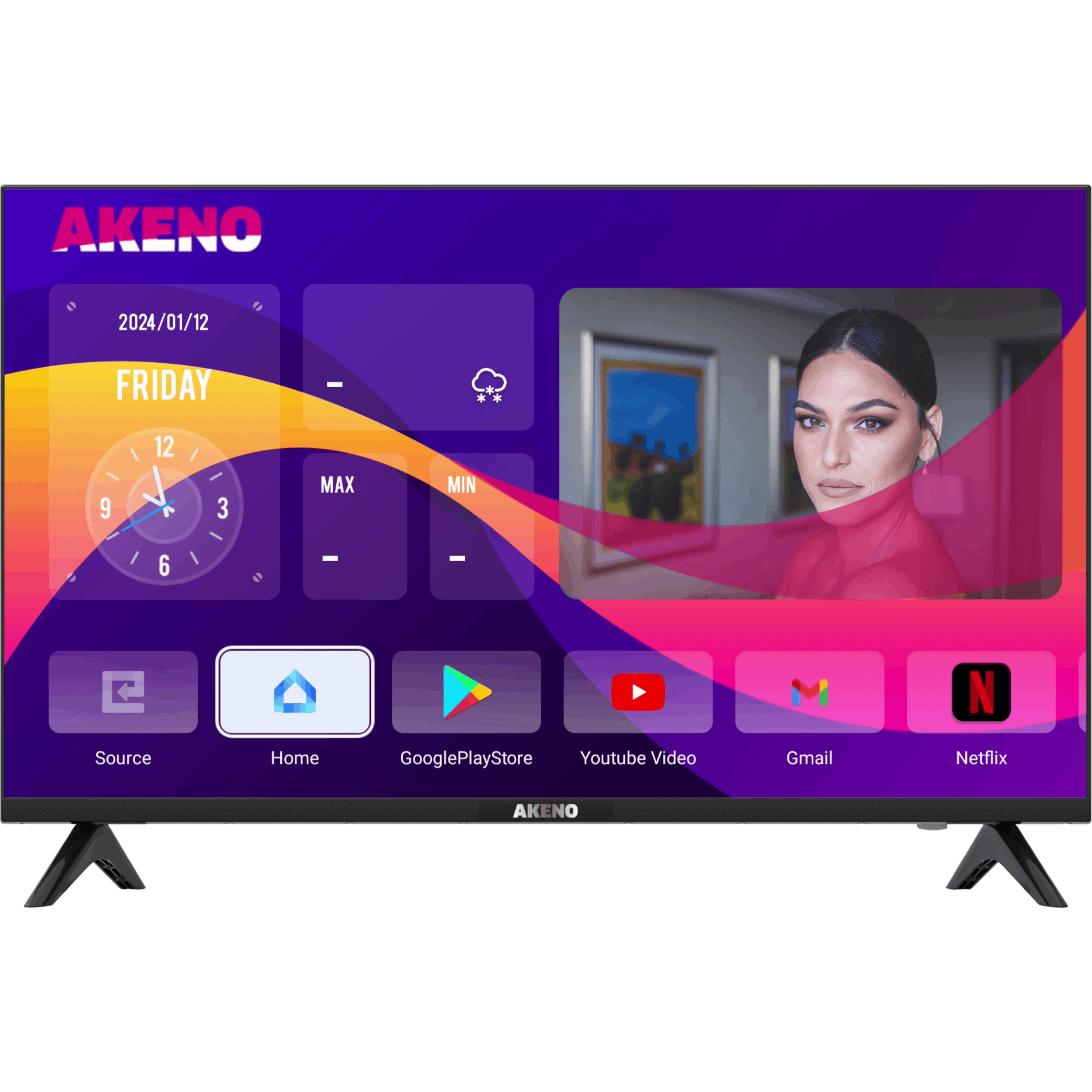 טלוויזיה חכמה 50 אינץ' Akeno AK-50 FHD Smart TV Android 12 - שנה אחריות ע