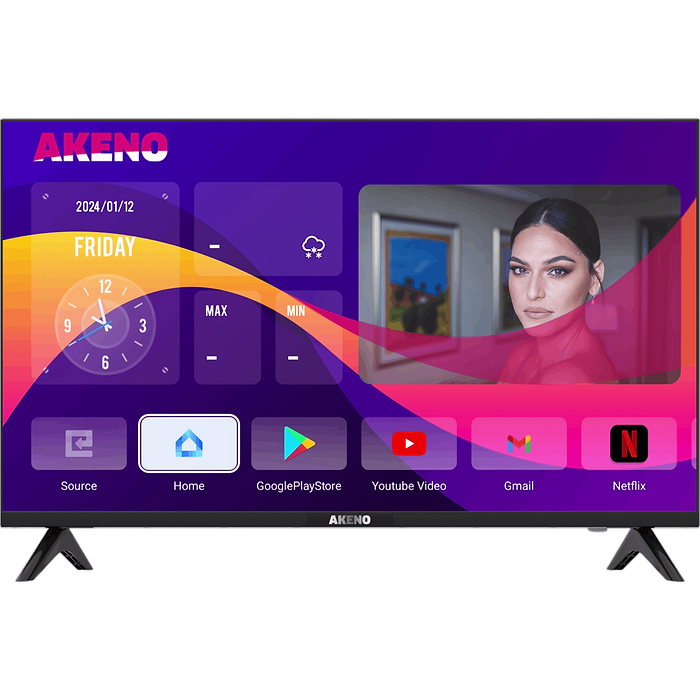 טלוויזיה חכמה 50 אינץ' Akeno AK-50 FHD Smart TV Android 12 - שנה אחריות ע"י היבואן הרשמי