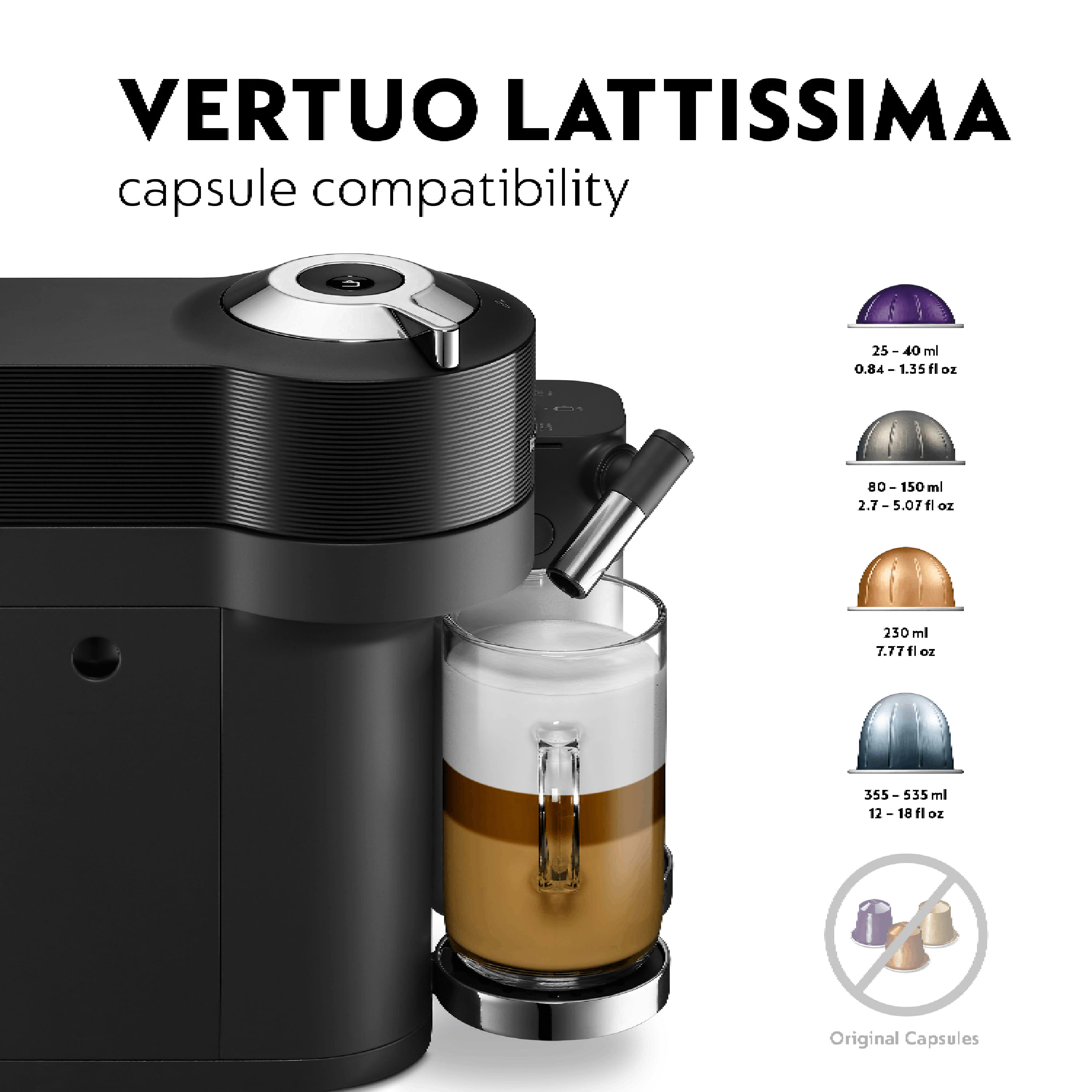 מכונת קפה Nespresso Vertuo Lattissima GDV5-IL-WH-NE - צבע לבן שנה אחריות ע
