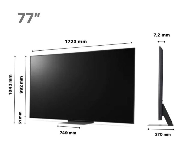 טלוויזיה בטכנולוגיית LG OLED בגודל 77 אינץ' חכמה ברזולוציית K4 דגם: OLED77B36LA