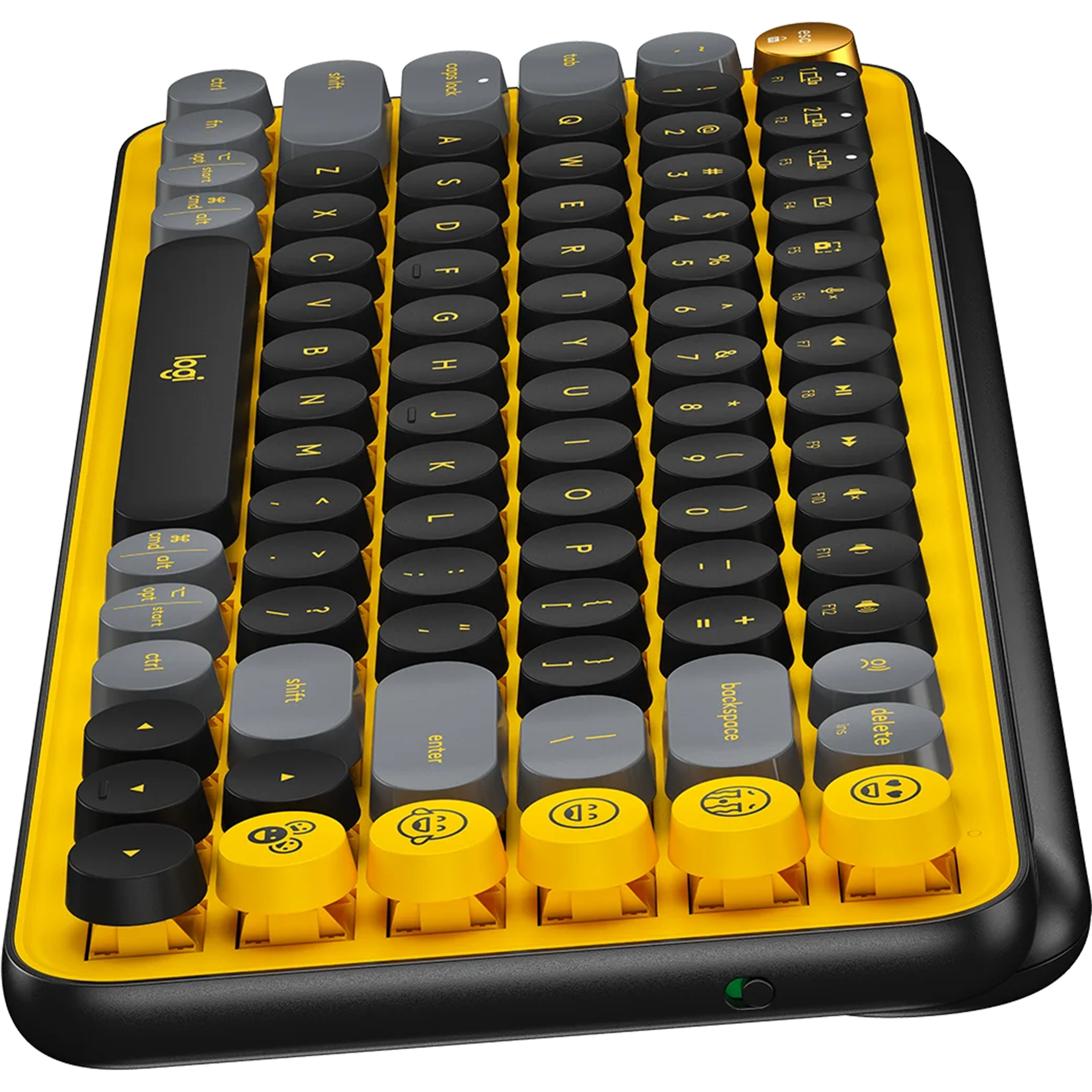 מקלדת מכאנית Logitech POP Keys 2.4Ghz/Bluetooth - צבע שחור צהוב שנתיים אחריות ע