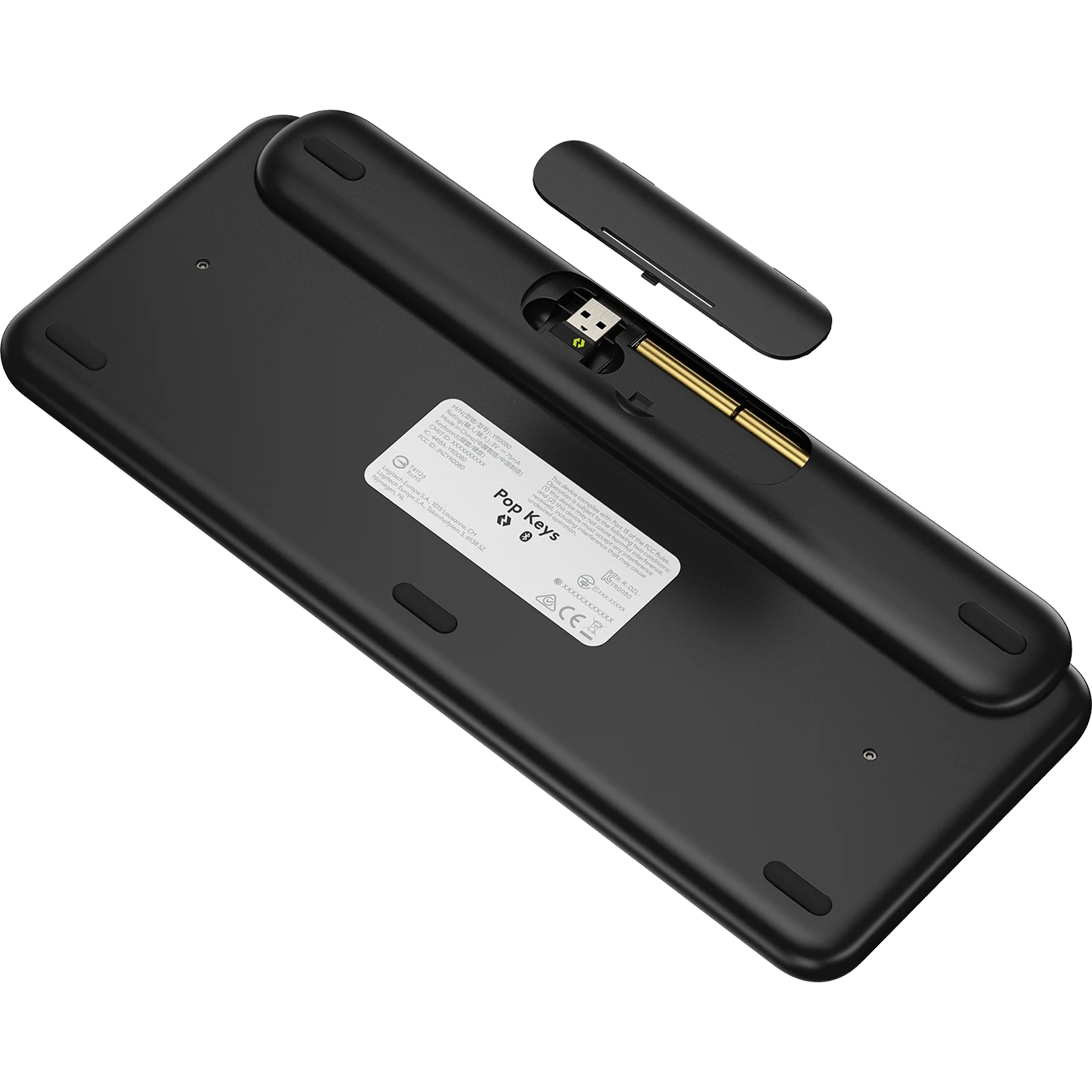 מקלדת מכאנית Logitech POP Keys 2.4Ghz/Bluetooth - צבע שחור צהוב שנתיים אחריות ע
