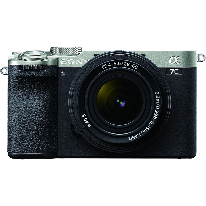 מצלמה דיגיטלית ללא מראה הכוללת עדשה Sony Alpha 7C II FE 28-60mm f/4-5.6 - צבע כסוף שלוש שנות אחריות עי היבואן הרשמי