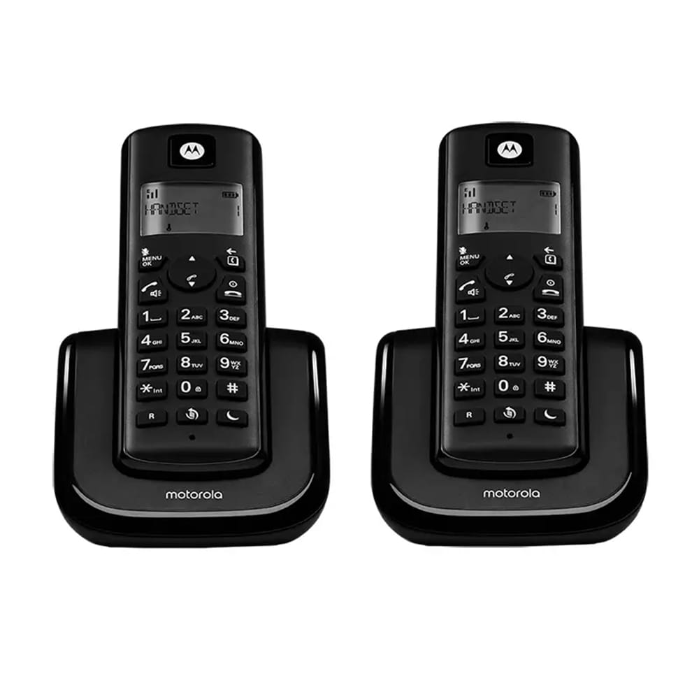 טלפון אלחוטי דיגיטלי עם שלוחה נוספת +Motorola T202 - צבע שחור שנה אחריות ע