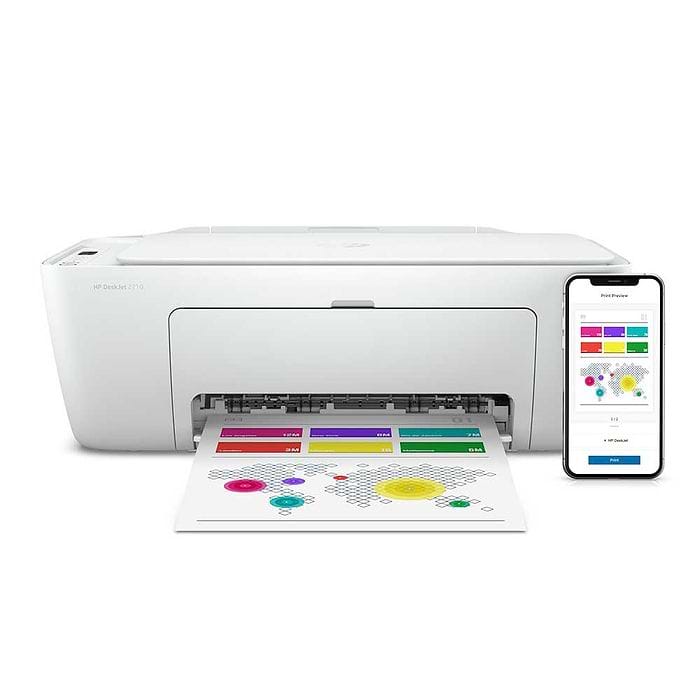 מדפסת משולבת אלחוטית  HP Deskjet 2710 / AR83B - צבע לבן