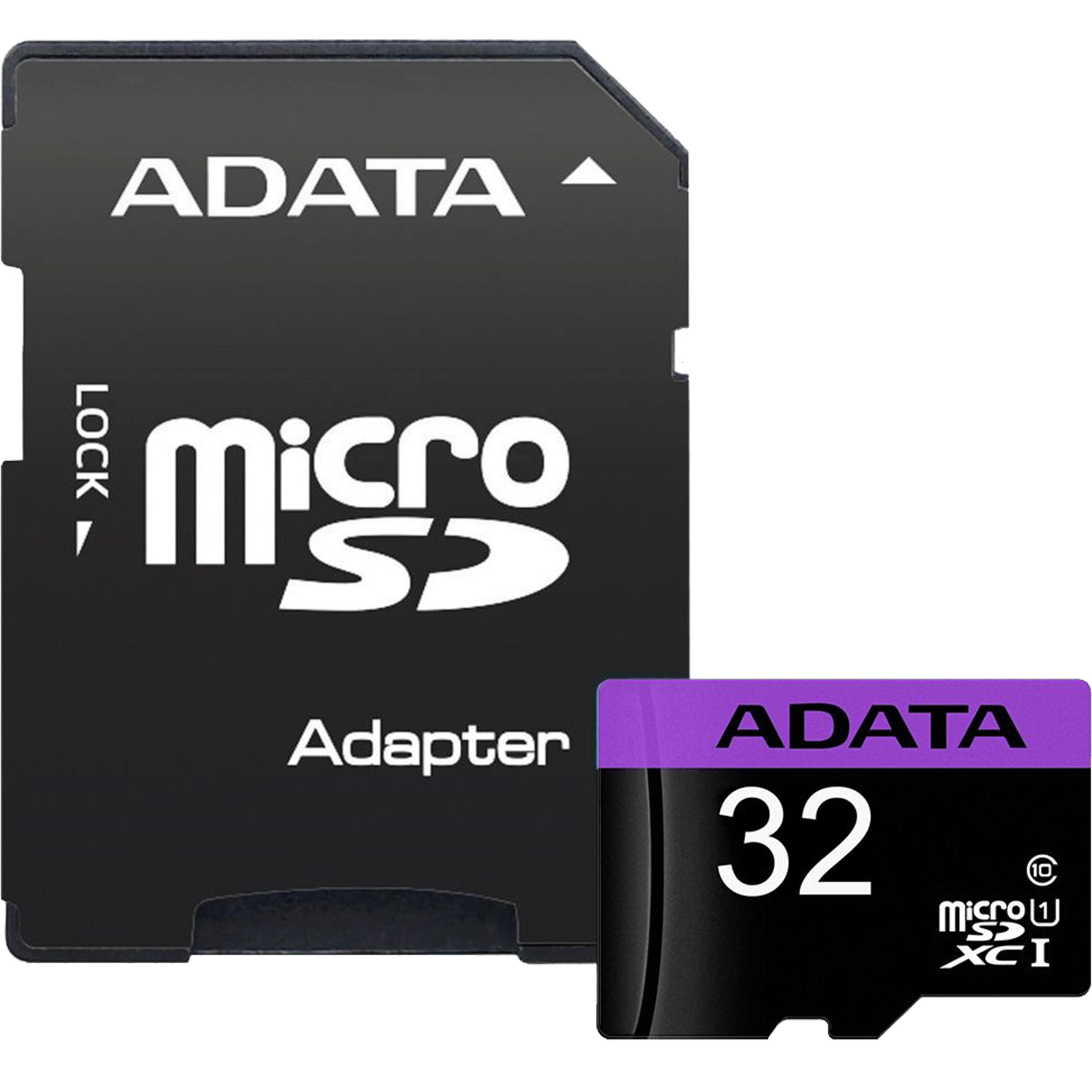 כרטיס זיכרון עם מתאם ADATA Premier microSDHC/SDXC UHS-I Class10 32GB - צבע שחור חמש שנות אחריות ע