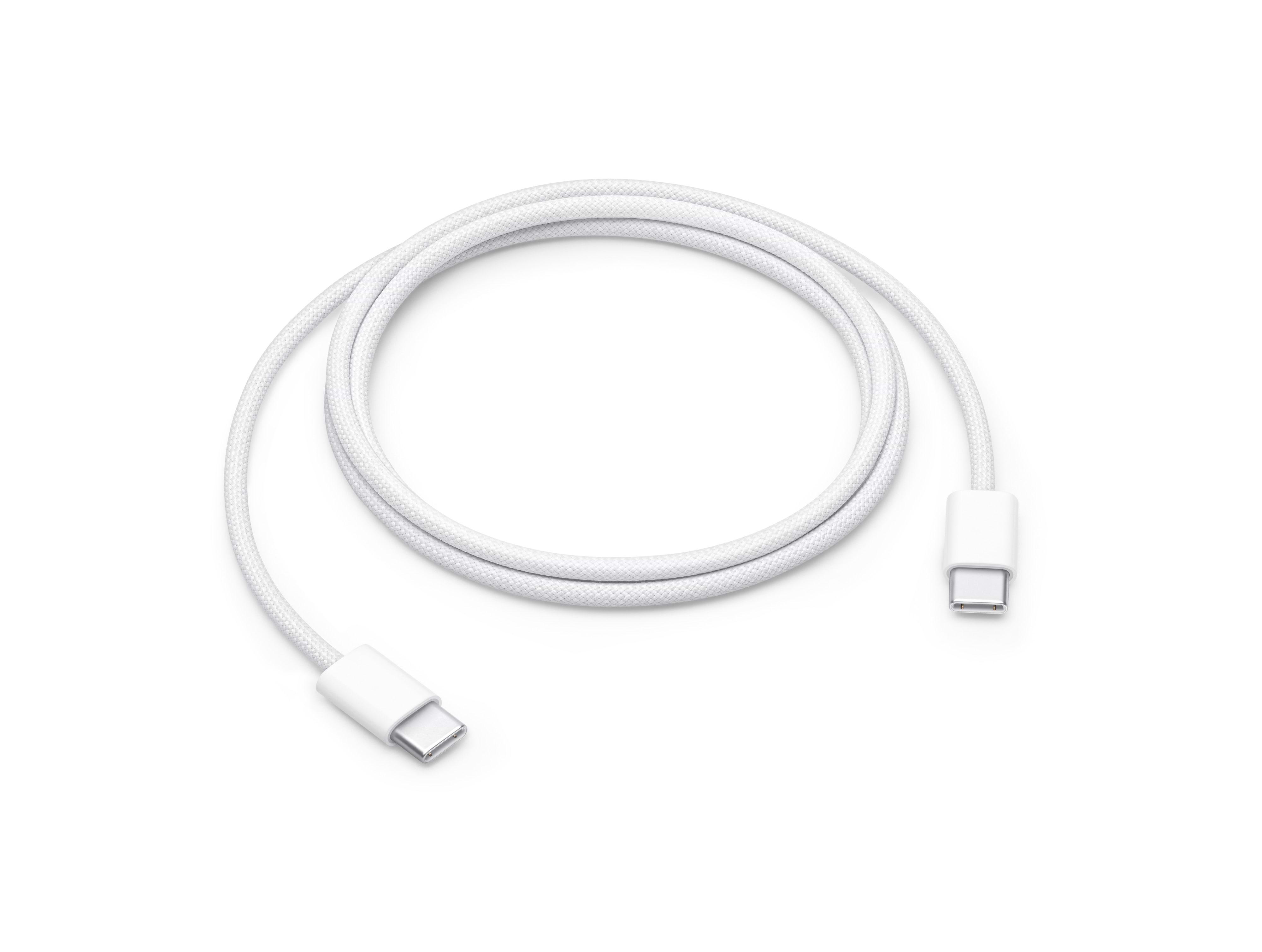כבל טעינה ארוג Apple USB Type-C באורך 1 מטר - צבע לבן שנה אחריות ע