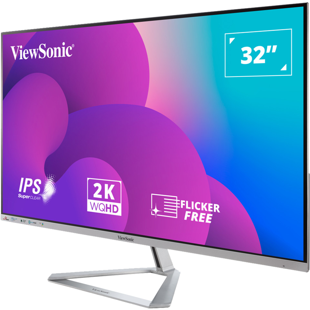מסך מחשב 32'' ViewSonic VX3276-2K-MHD-2 Adaptive-Sync IPS QHD HDR10 4ms 75Hz - צבע שחור וכסוף שלוש שנות אחריות ע