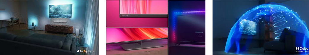 טלוויזיה חכמה 43" Philips LED 4K Ambilight 43PUS8818 - שנתיים אחריות ע"י היבואן הרשמי 