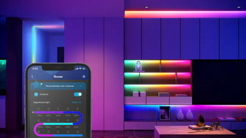 תאורה חכמה Govee RGBIC Wi-Fi + BT LED Strip Lights Protective - שנה אחריות ע"י היבואן הרשמי