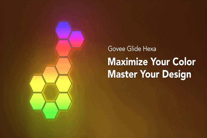 תאורה חכמה Govee Glide Hexa Light Panels - שנה אחריות ע"י היבואן הרשמי